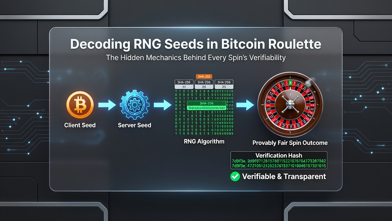Illustration der Hash-Verifikation und Seed-Kombination in dezentralen Roulette-Systemen