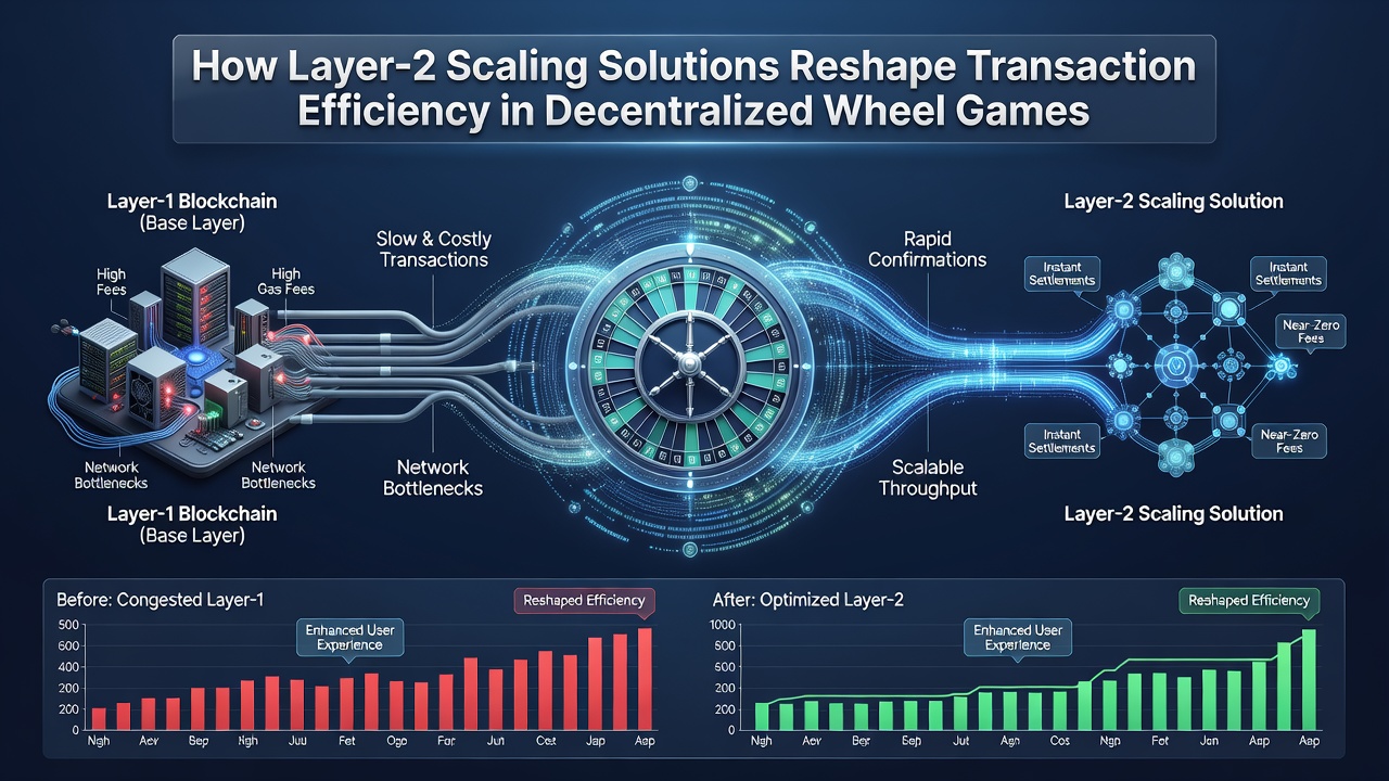 Diagramm zur Effizienzsteigerung durch Layer-2 in dezentralisierten Glücksspielen