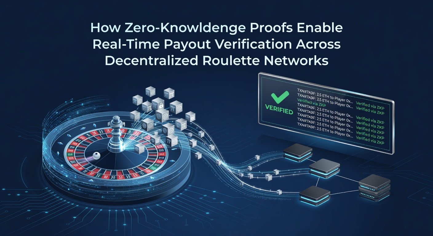 Technische Darstellung von Zero-Knowledge-Proofs in dezentralen Netzwerken mit Fokus auf Roulette-Auszahlungen