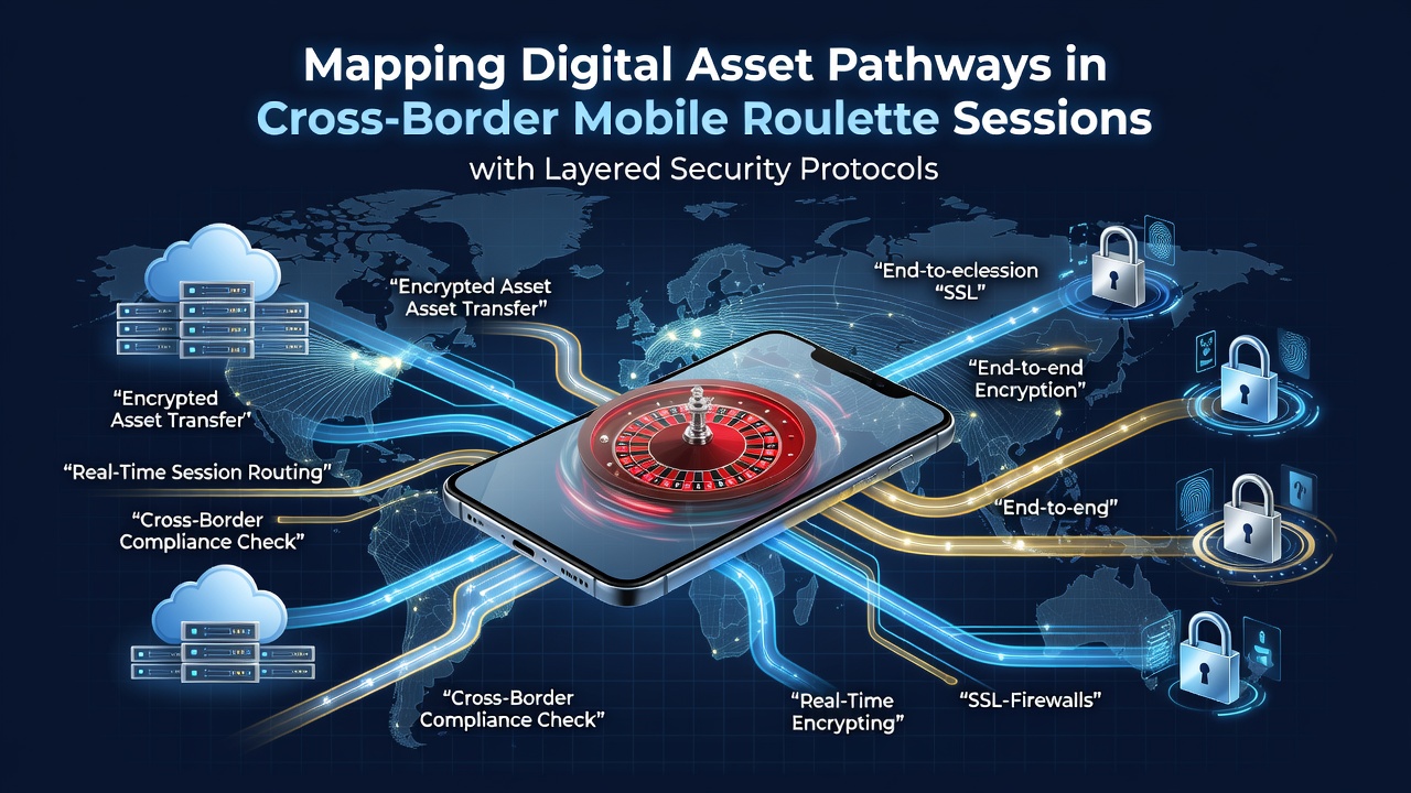 Illustration der digitalen Asset-Pfade in mobilen Roulette-Sitzungen mit Sicherheitsprotokollen