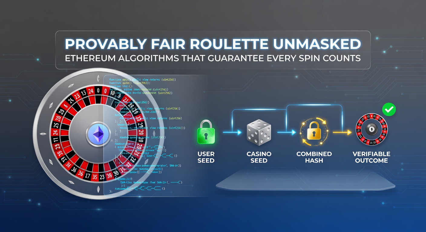 Detaillierte Infografik zu Ethereum Smart Contracts in Provably Fair Roulette, zeigt Seed-Kombination, Hashing und Verifikation
